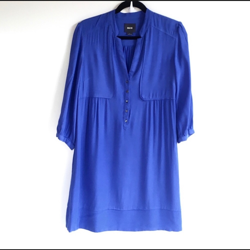 Anthropologie Maeve Dakota Blue Shirt Dress Size 6